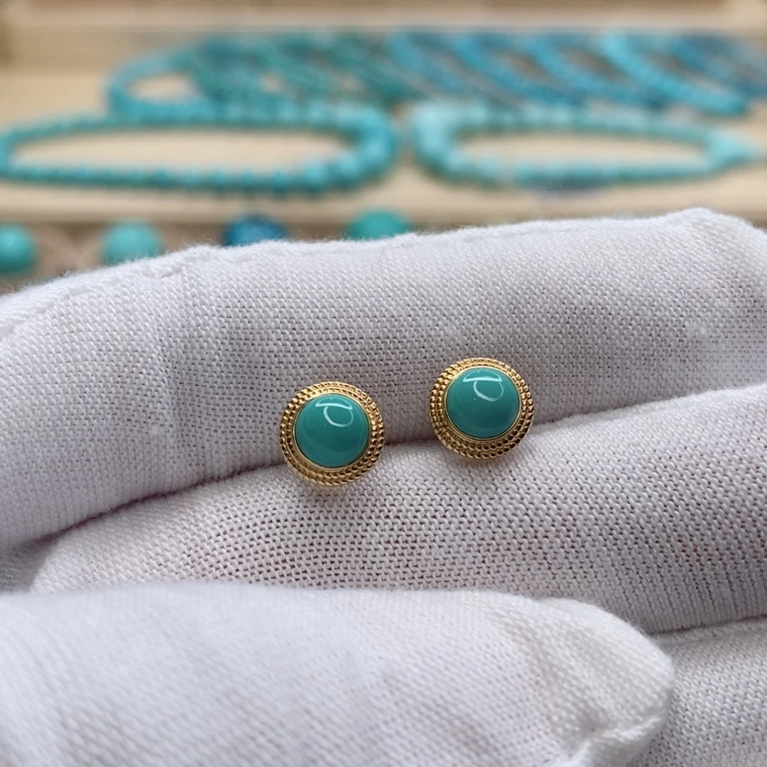 18K金镶嵌绿松石珠宝奇石