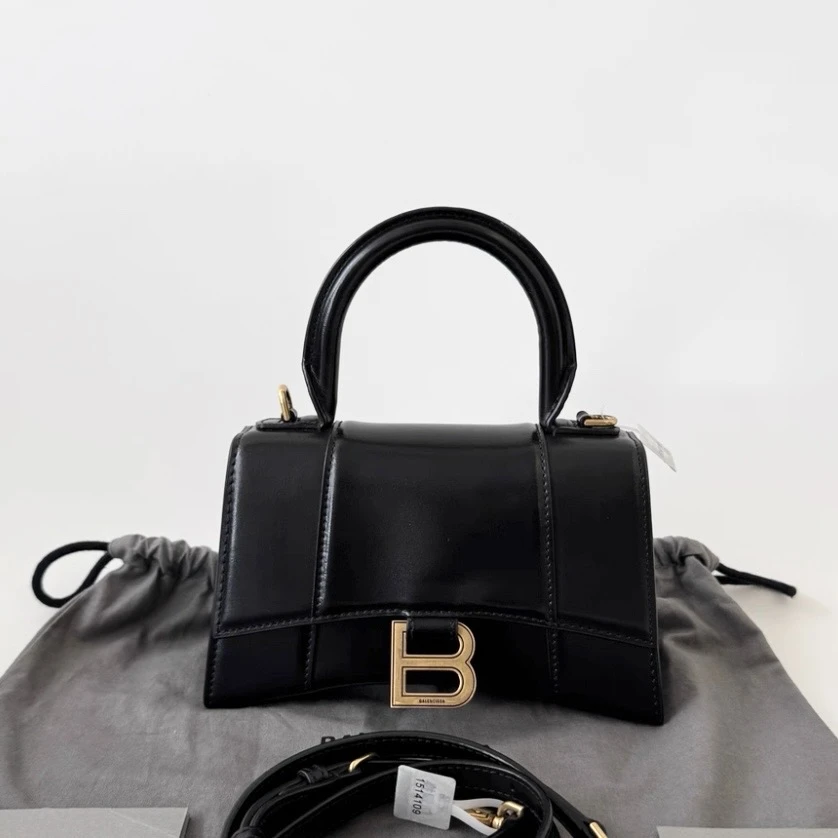 99新 Balenciaga/巴黎世家 7姐专场/黑金光面牛沙漏 xs号