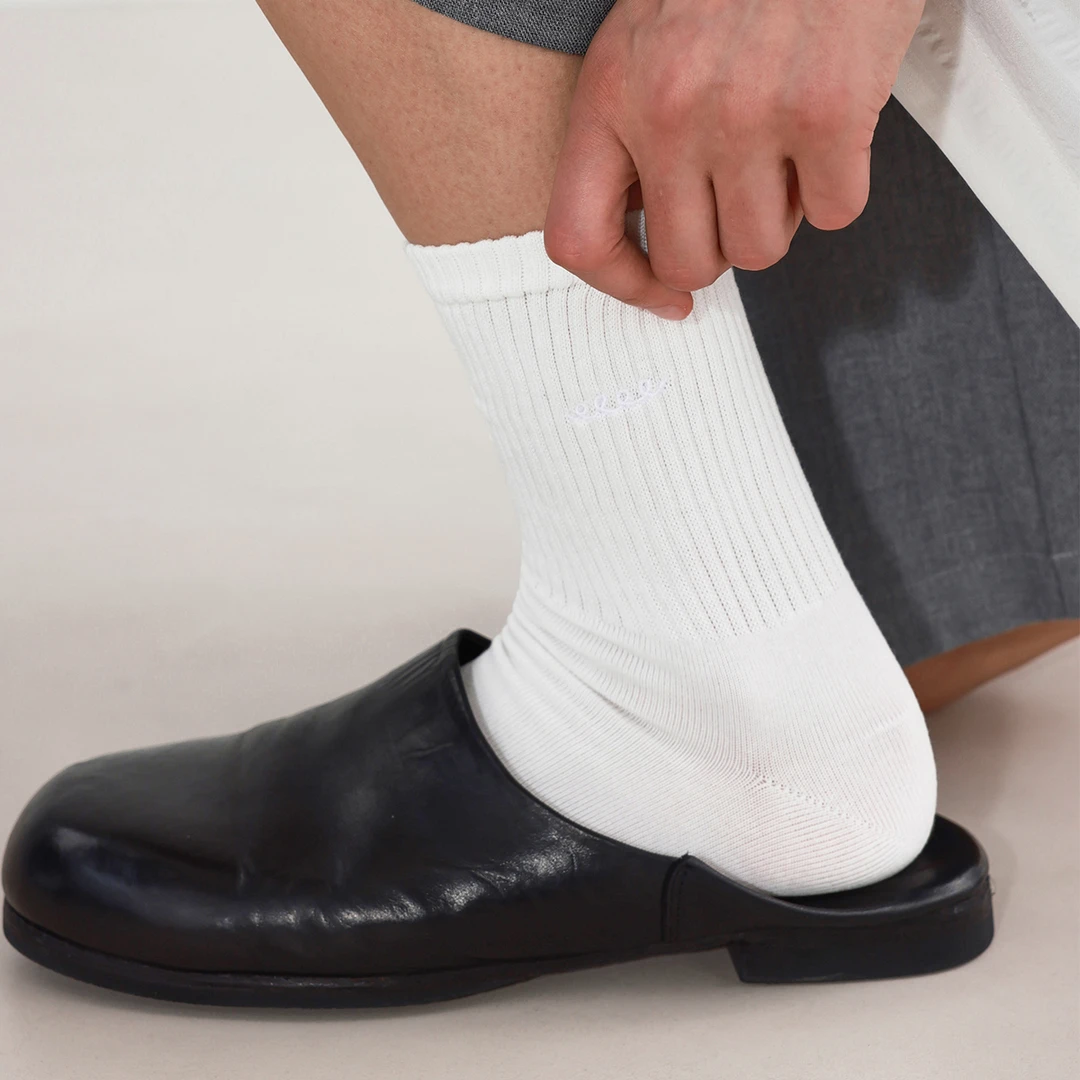 ESAT 三色素色高橡筋刺绣长筒袜男女均码