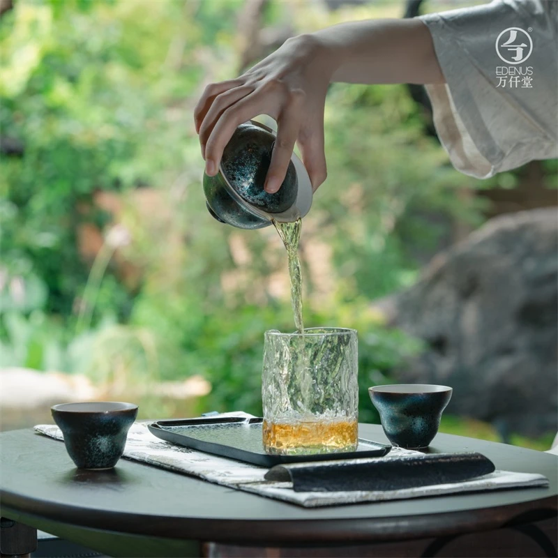 【万仟堂】天珠盖碗随手礼家用客厅高档茶具套装功夫茶全套茶道套装