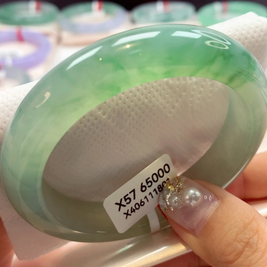 未镶嵌手镯翡翠34号正圈77