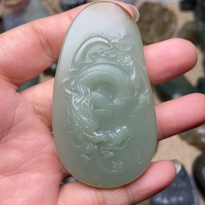 和田玉和田玉未镶嵌后有棉