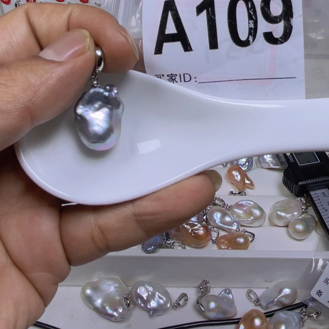 淡水珍珠巴洛克银S925镶嵌