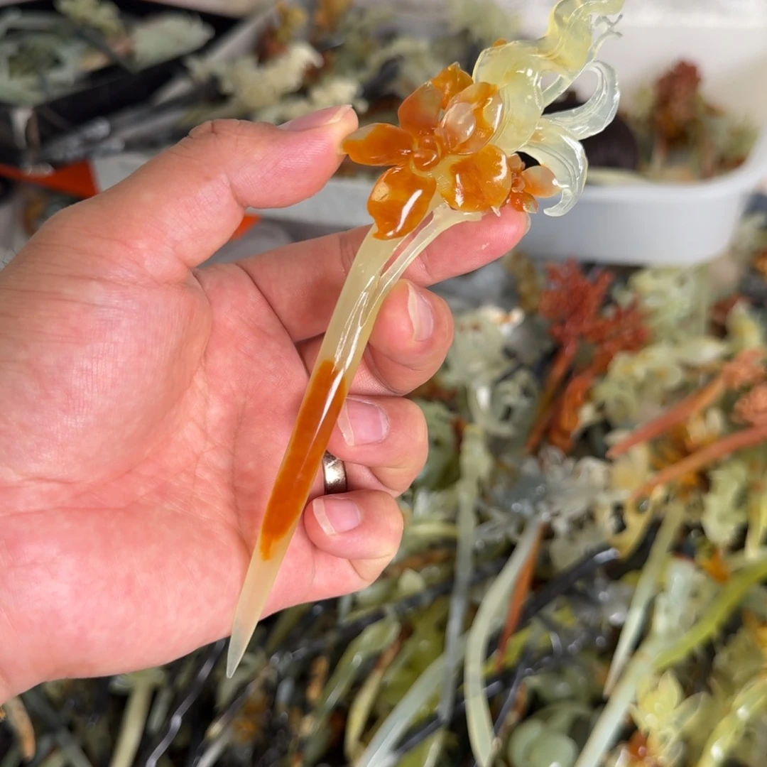 岫玉未镶嵌发饰明君玉簪就是好看