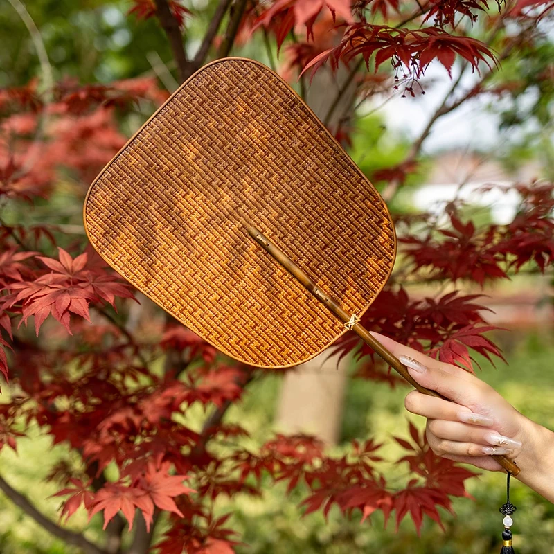 团扇中国风手工竹编大漆扇子夏季纳凉蒲扇中式复古家用芭蕉扇腰扇