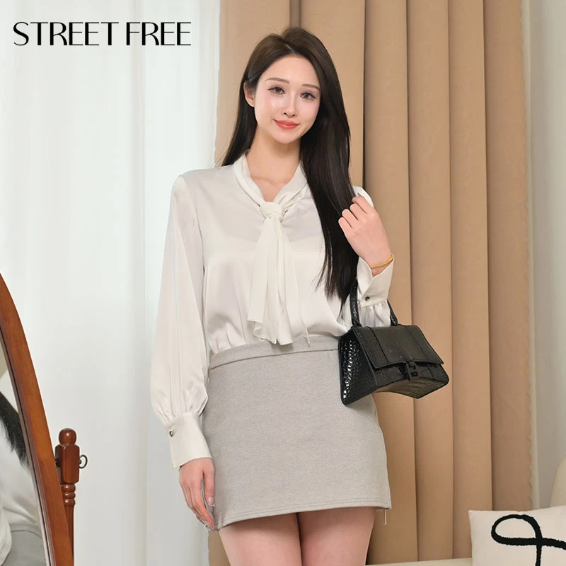 StreetFree2025春季衬衫春夏春秋气质长袖白色时尚百搭设计感