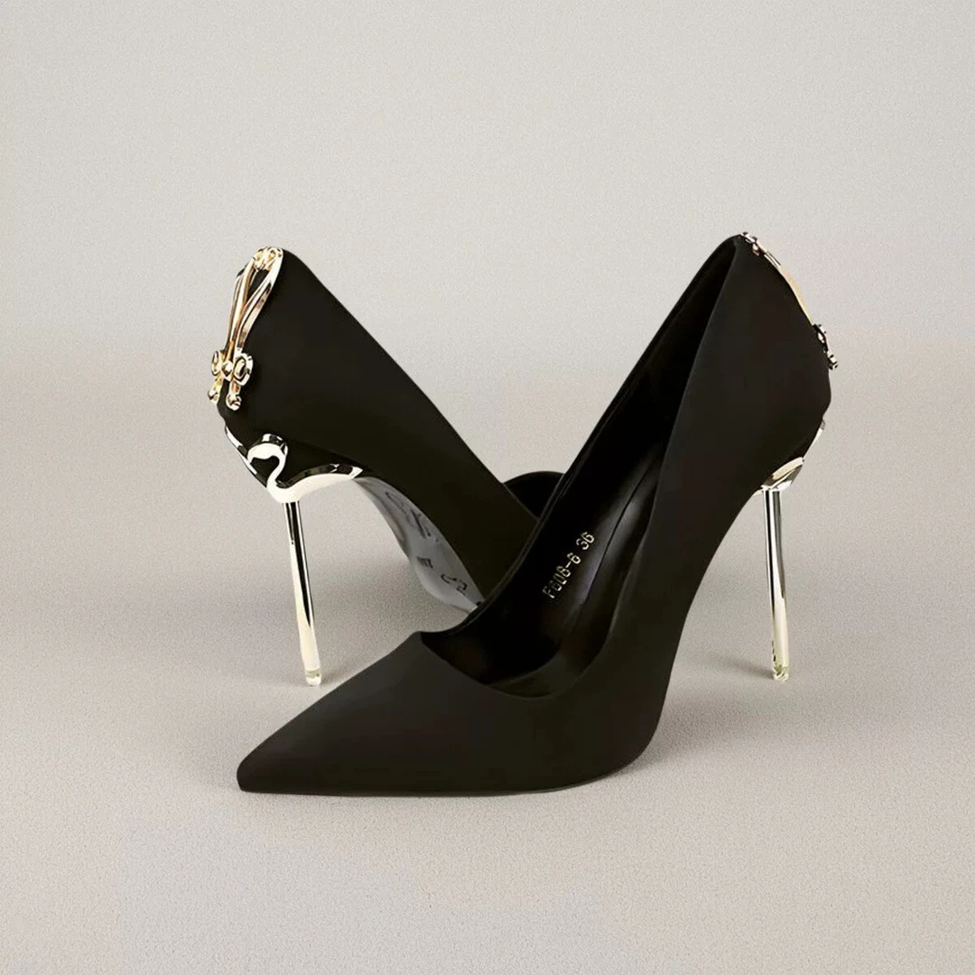 洋气性感黑色高跟鞋不累脚高级感气质2025年新款女士百搭宴会鞋女