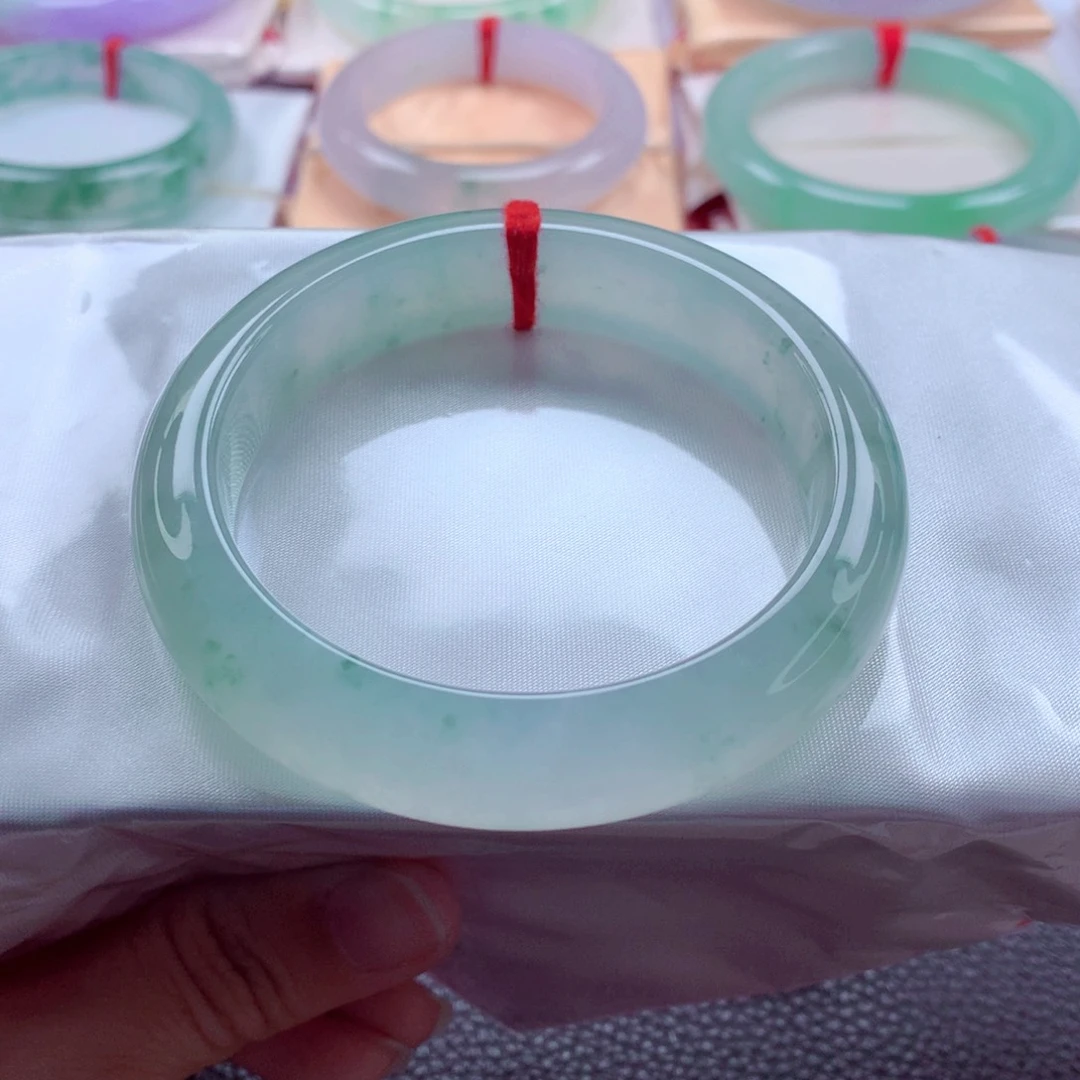 未镶嵌手镯翡翠56起光冰飘绿花小万战斗机A