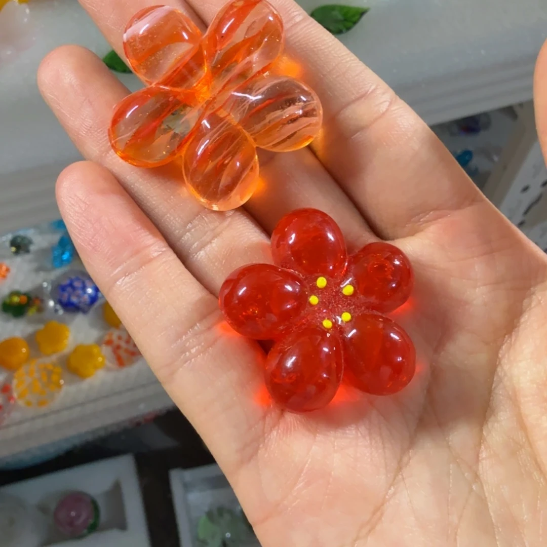 ㅤ****琉璃手工艺品一对小花
