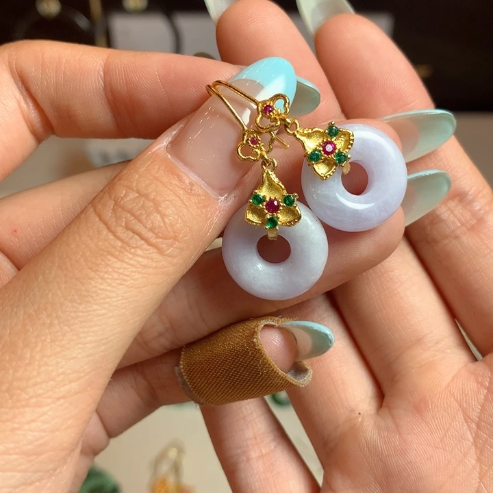 翡翠未镶嵌耳饰耳饰