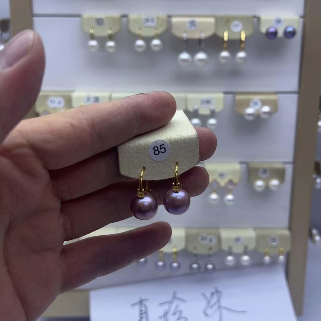 淡水珍珠耳饰银S925镶嵌