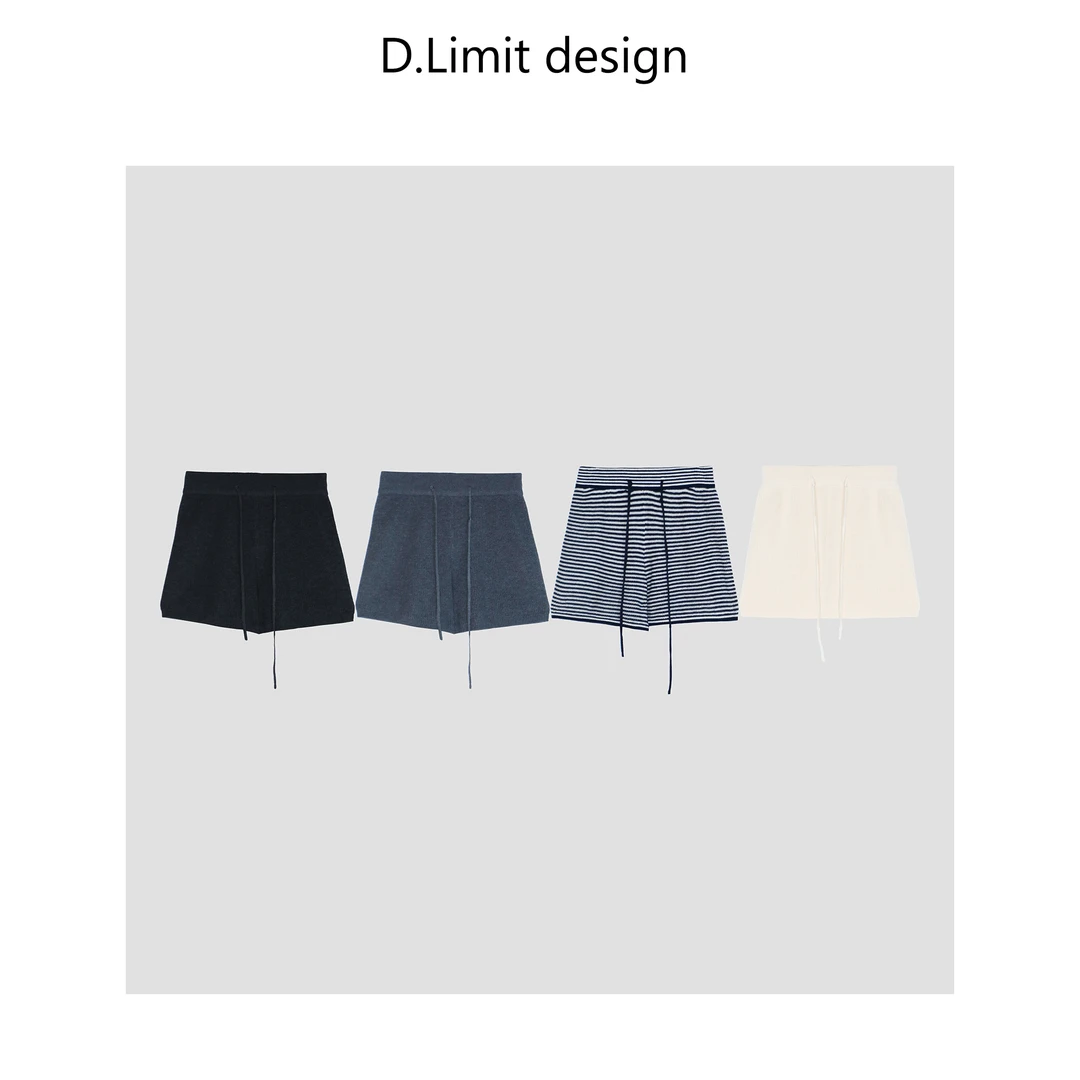 D.Limit design绵羊毛美式休闲可外穿修身抽绳针织短裤DLAJ59203