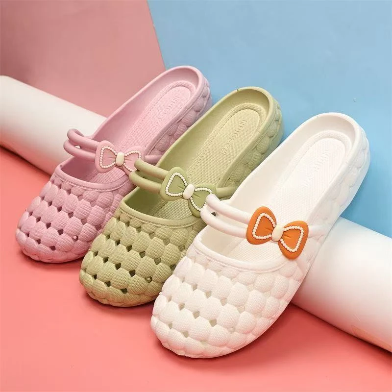 【源头工厂 现货】洞洞鞋半拖女士包头鞋家居轻便软底防滑2586