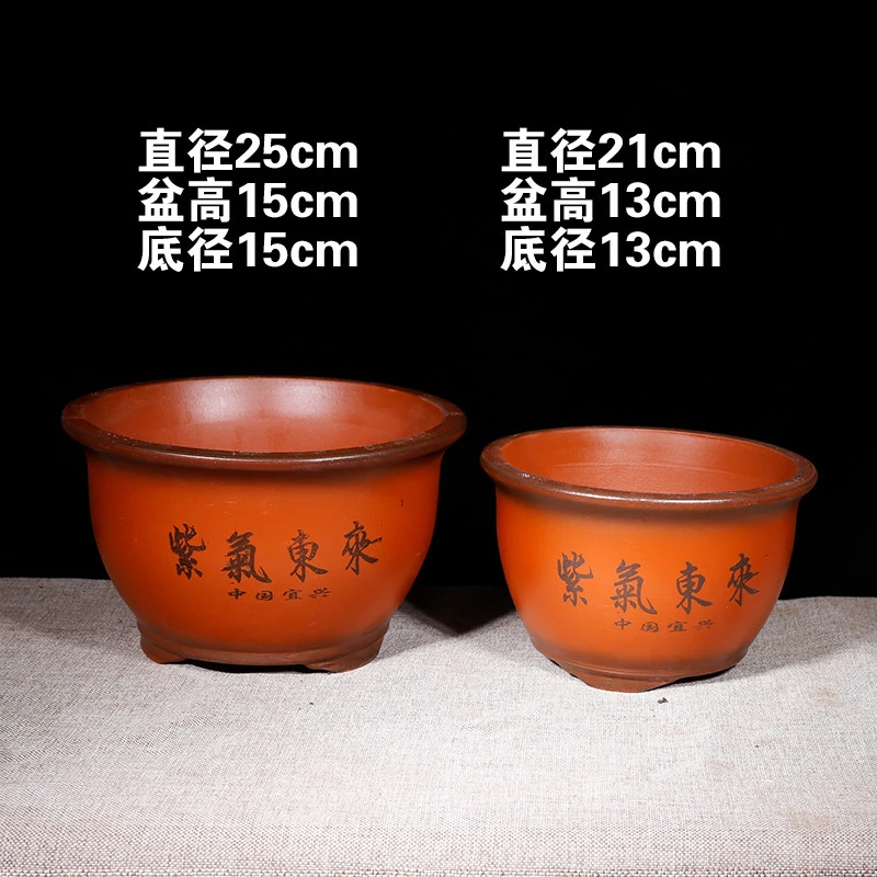 紫砂花盆多肉盆景虎皮兰三角梅绿萝专用花盆阳台种菜盆陶瓷花盆大