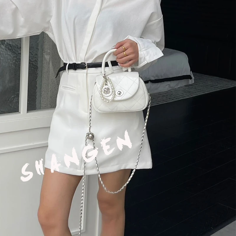 【尚恩CC】ZT-D7156-可可奶白-20*6*13轻奢时尚女士新款手提斜挎包