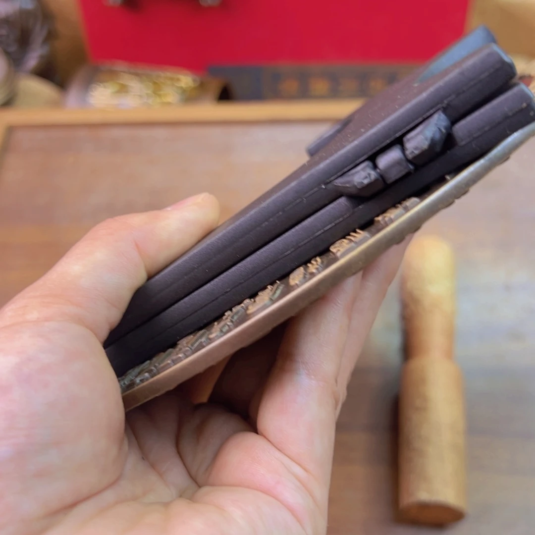 定制紫金风磨铜双面财神盘