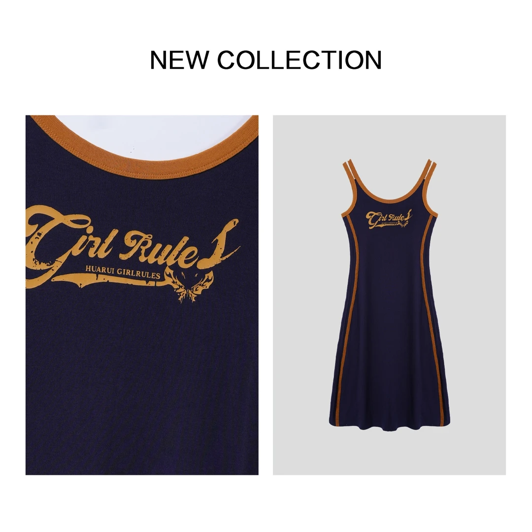 【龙哥专属】L5F36056A 夏季新款时尚优雅吊带连衣裙6056