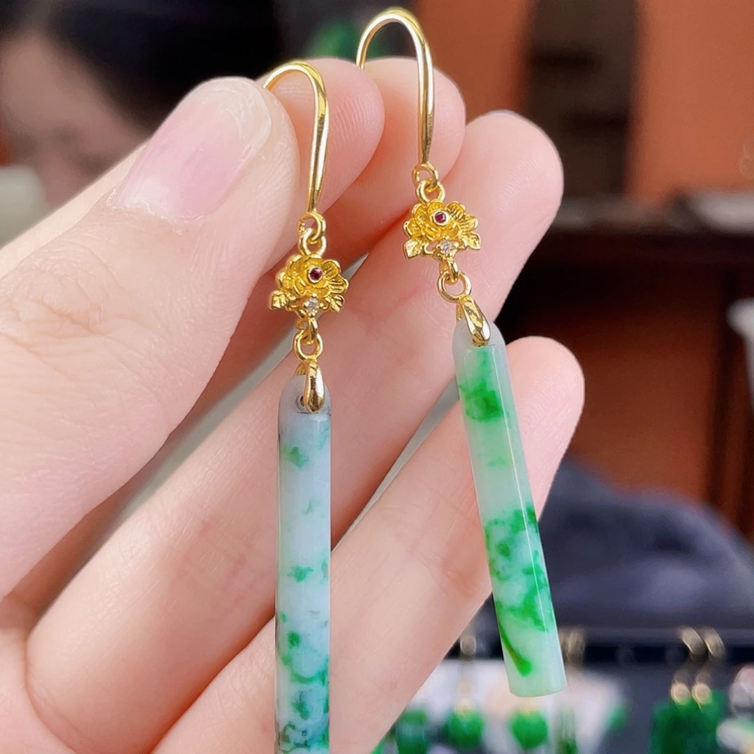 翡翠未镶嵌耳饰饰品