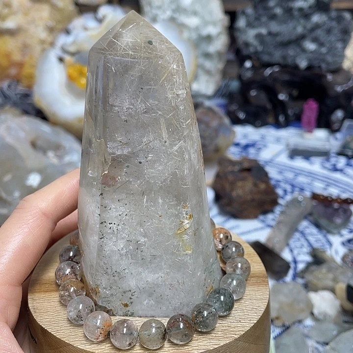 水晶柱银S925镶嵌紫晶t***升