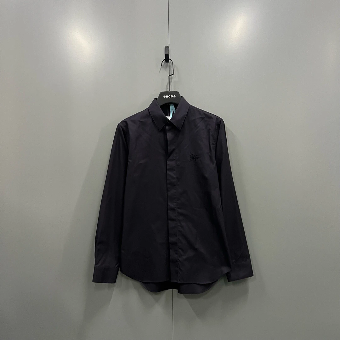 95新 maje a5 迪奥 刺绣logo翻领衬衫39码205421