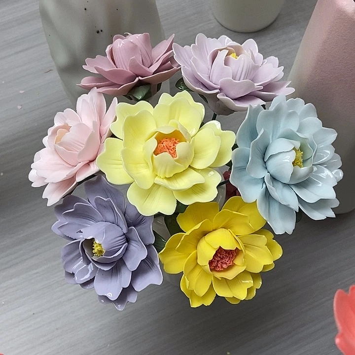 陶瓷纯手工捏花设计
