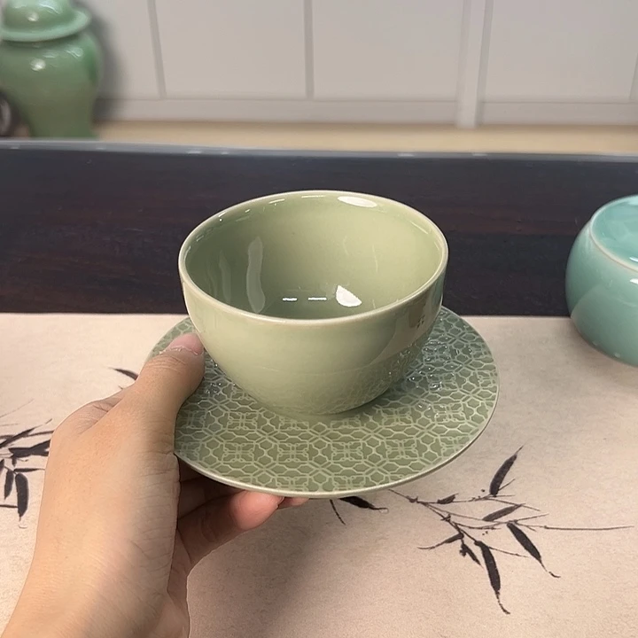 龙泉云间青瓷小米茶器