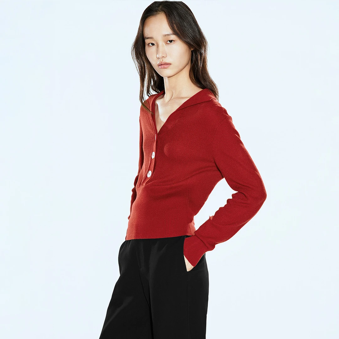 COVERINS2025春季新款套头针织衫CC65106040