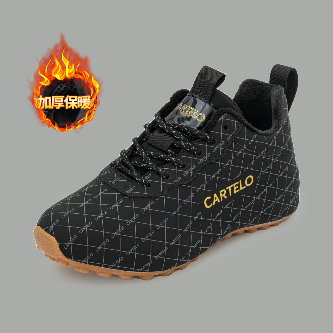 CARTELO/卡帝乐鳄鱼加绒保暖运动时尚休闲鞋舒适百搭男女情侣棉鞋