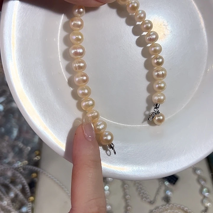 银S925镶嵌淡水珍珠天然淡水珍珠设计款