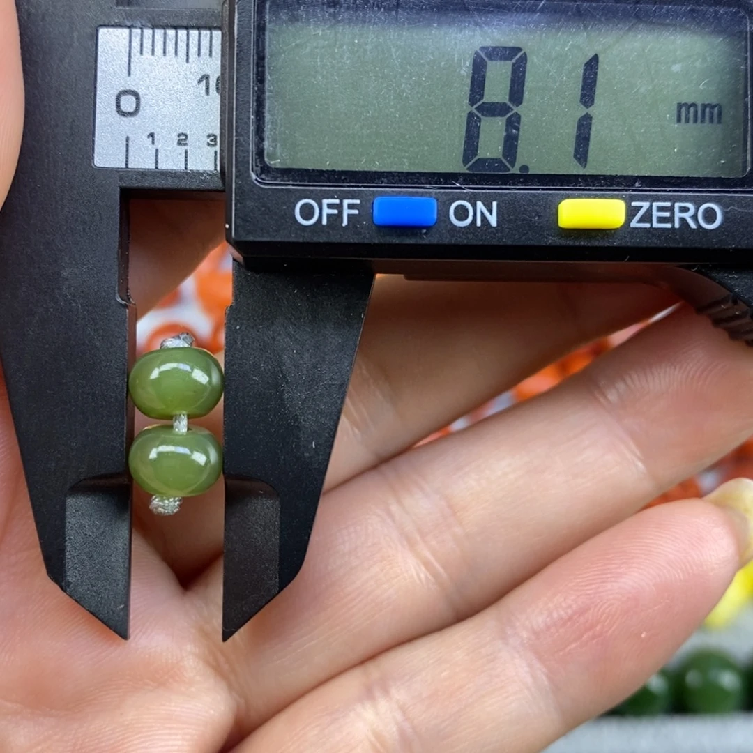 和田玉（青玉）未镶嵌珠宝奇石套装8mm