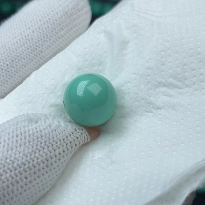 玻璃瓷果冻绿13mm圆珠福利