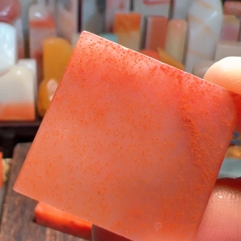 印石寿山石水洞桃花牌子挂件