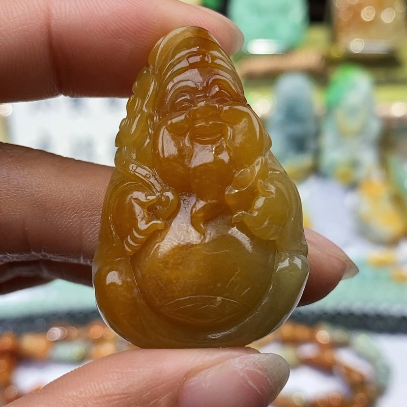 【闪购商品】定制翡翠未镶嵌财神翡翠一物一证