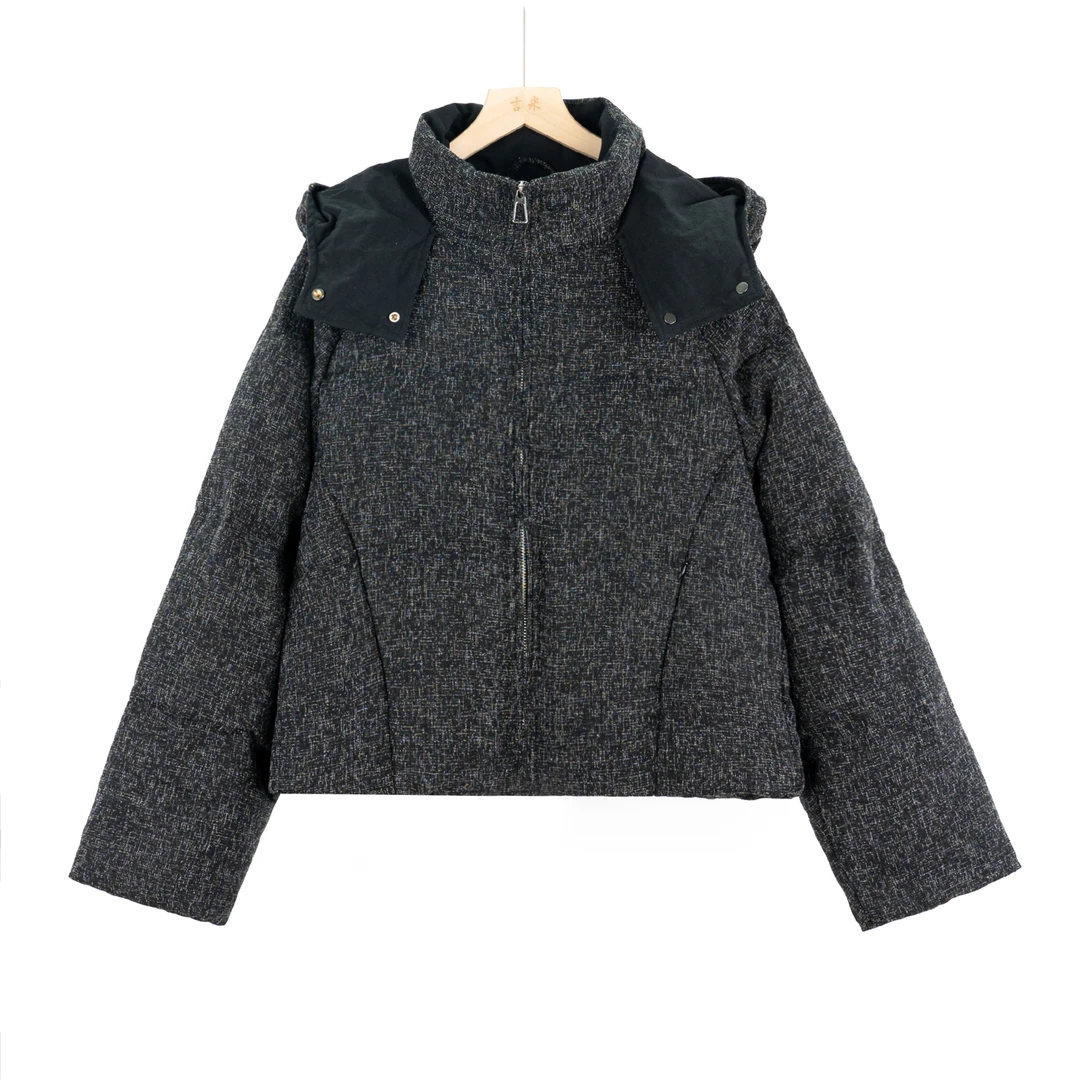 吉米原创-冬季鸭绒满天星连帽羽绒服326165