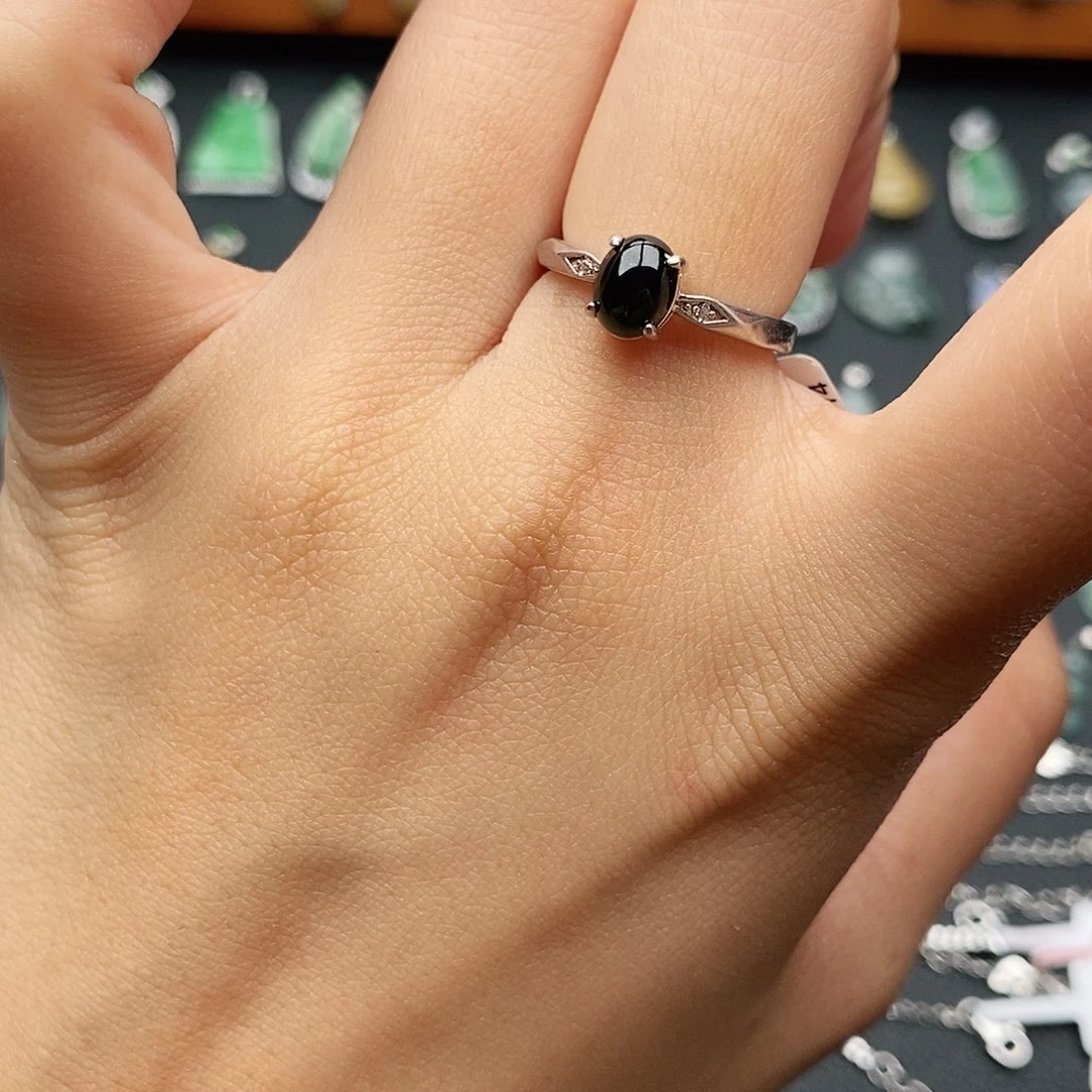 翡翠银S925镶嵌戒指