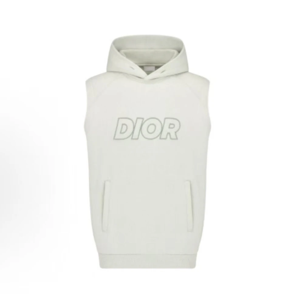 未使用 DIOR/迪奥 字母刺绣无袖帽衫多码/全新/12500/C103228