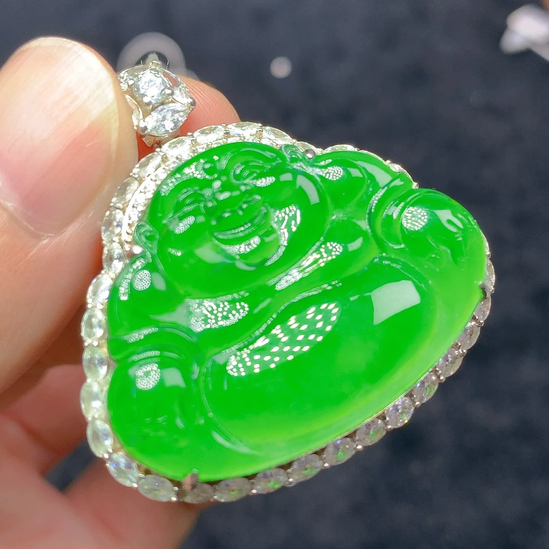 翡翠银S925镶嵌颈饰我