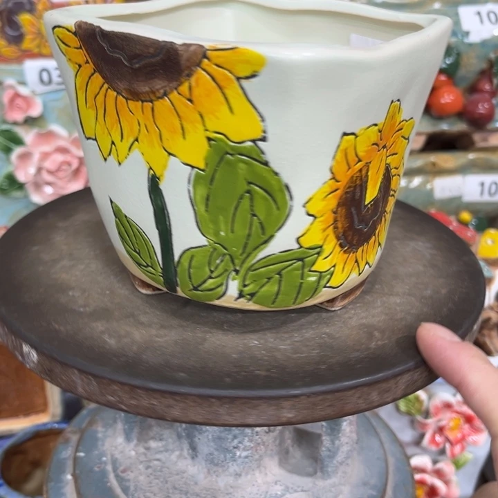 紫砂花盆粗陶材质多肉花盆