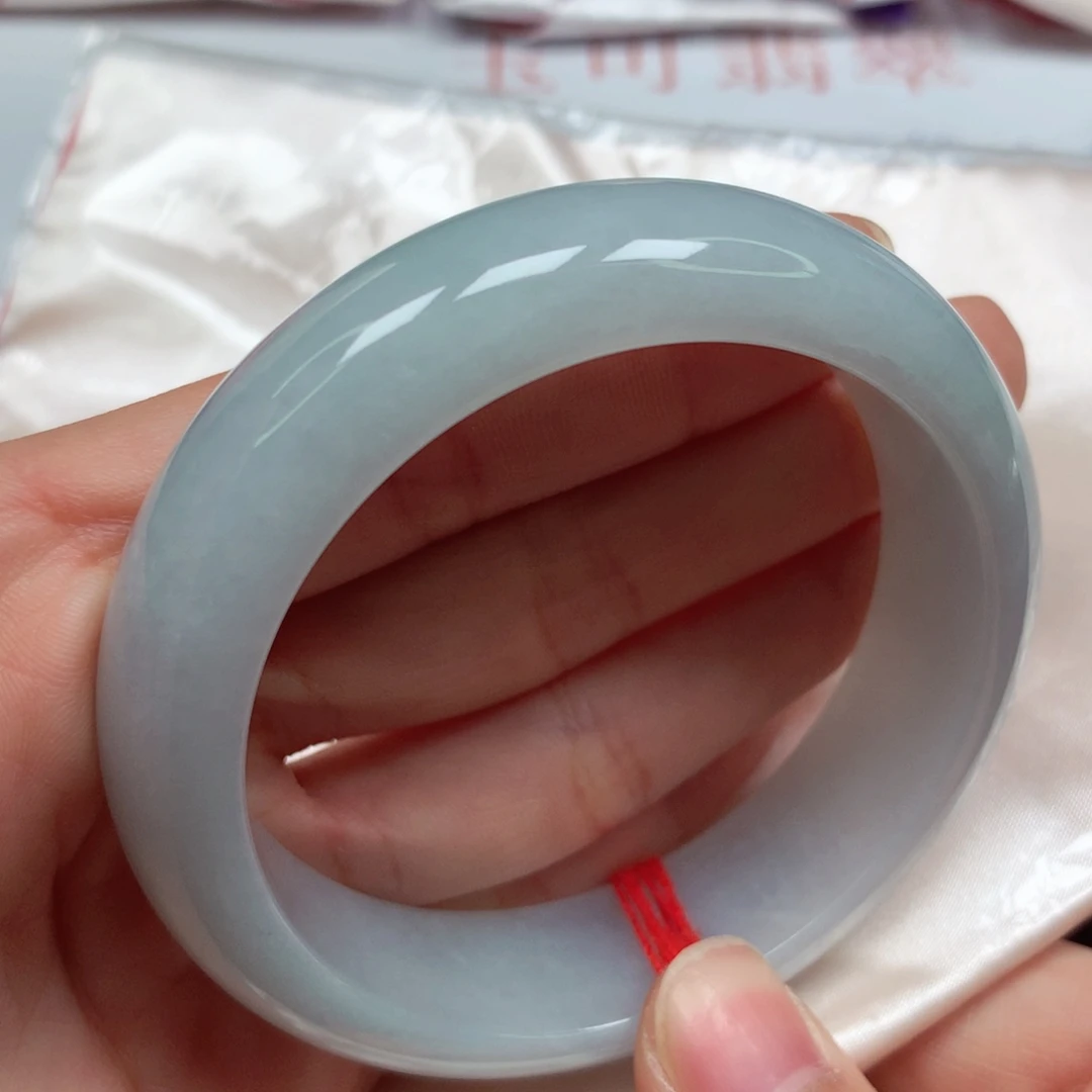 翡翠未镶嵌手镯白月光58宽版轮胎