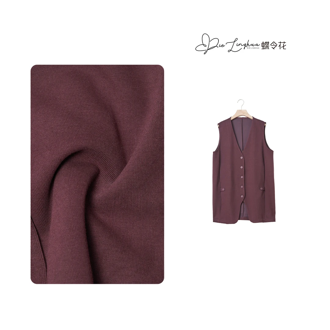 蝶令花春秋纽扣设计时尚气质休闲百搭宽松无袖显瘦马夹241020