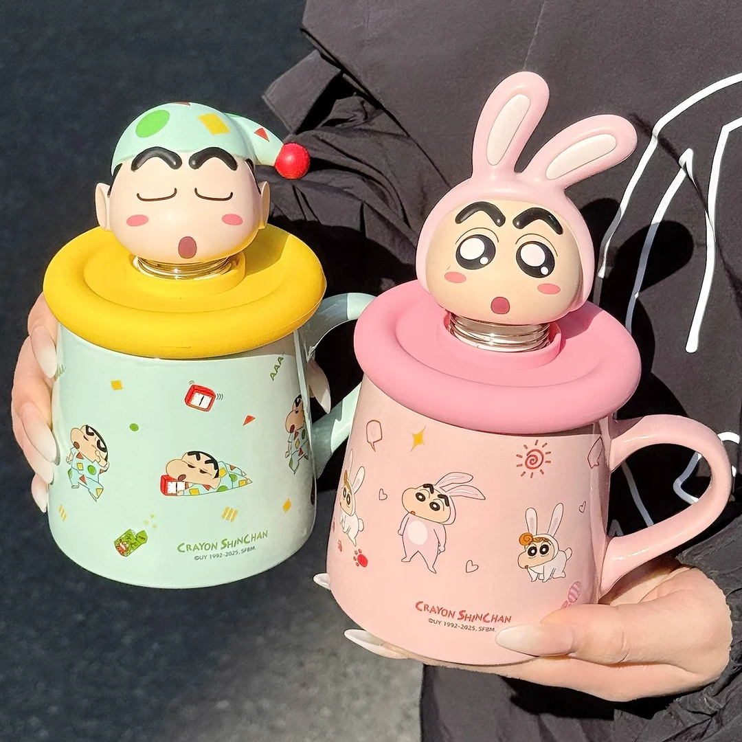 蜡笔小新联名马克杯学生情侣陶瓷杯办公室高颜值可爱水杯学生便携