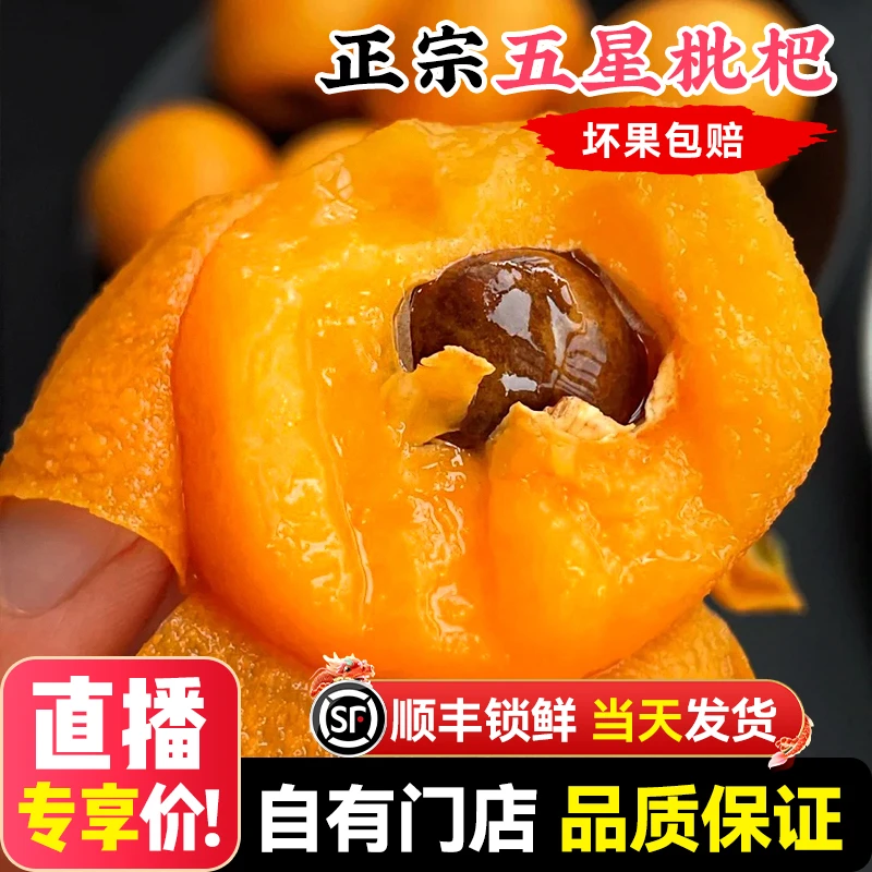 【顺丰送上门】五星甜枇杷当季水果新鲜大果琵琶高山现摘3/5斤