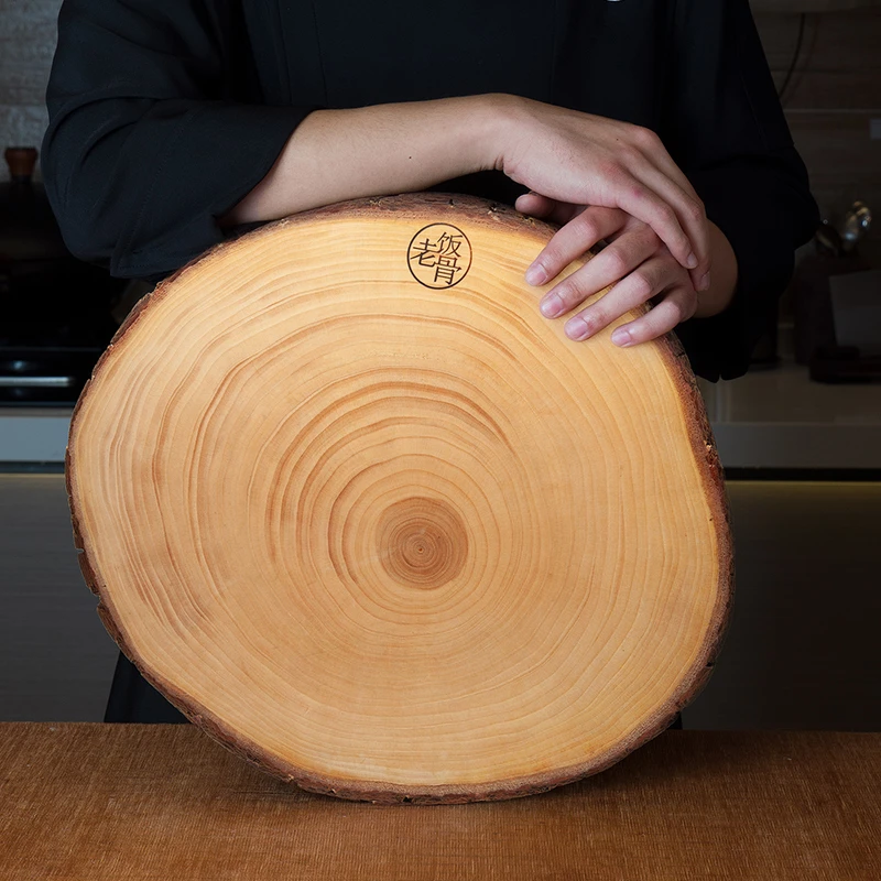 老饭骨银杏木原木菜墩大砧板不伤刀家用实木切菜板中式木砧板