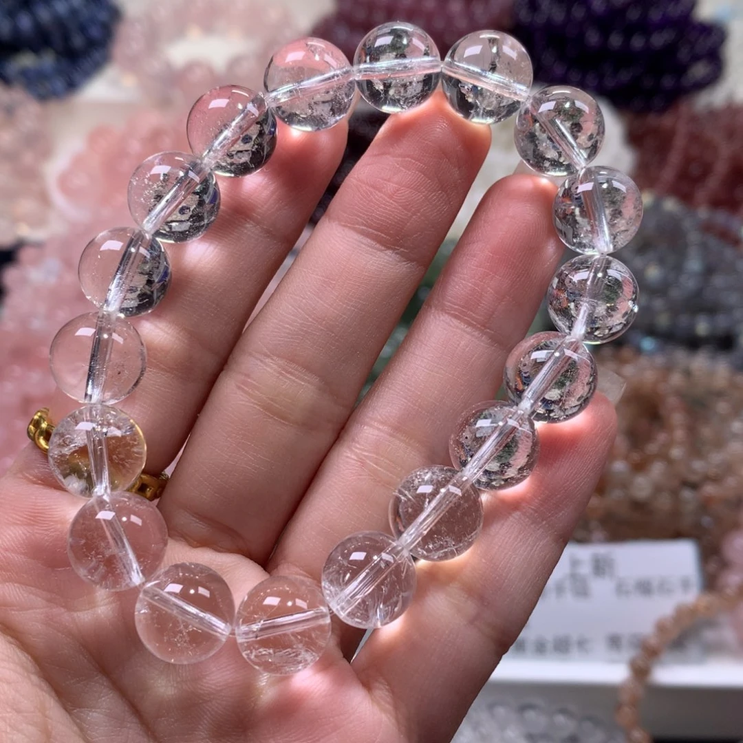 未镶嵌手链水晶卡11mm透亮白水晶白啊塞