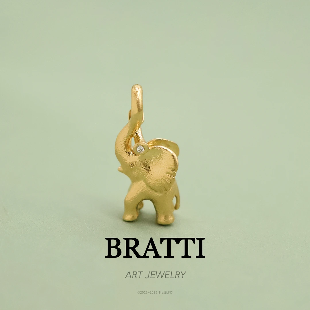 Bratti珠宝“小象系列”18K金钻石大象万能扣吊坠-KD250304