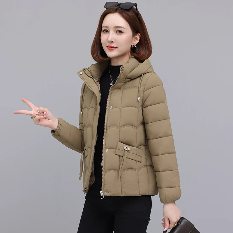 棉服女士冬季短款外套2025新款加厚保暖妈妈装棉袄连帽小个子棉衣