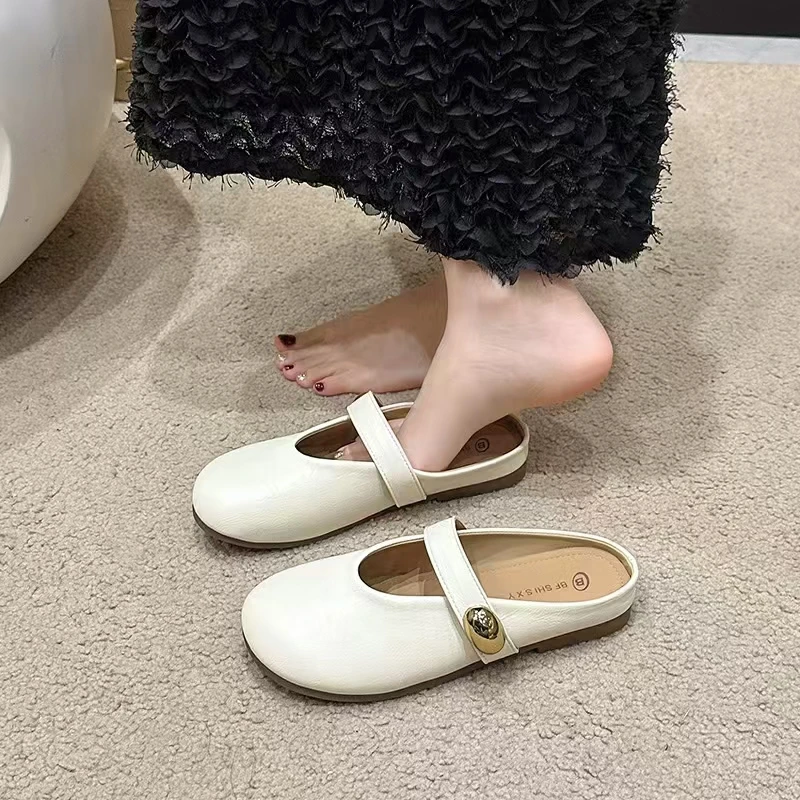 时尚半拖一脚蹬夏季新款平底百搭