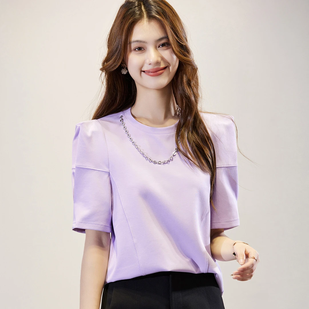 【诗语专属】EVA OUXIU/伊华欧秀短袖ZS-E-41-27219-YL