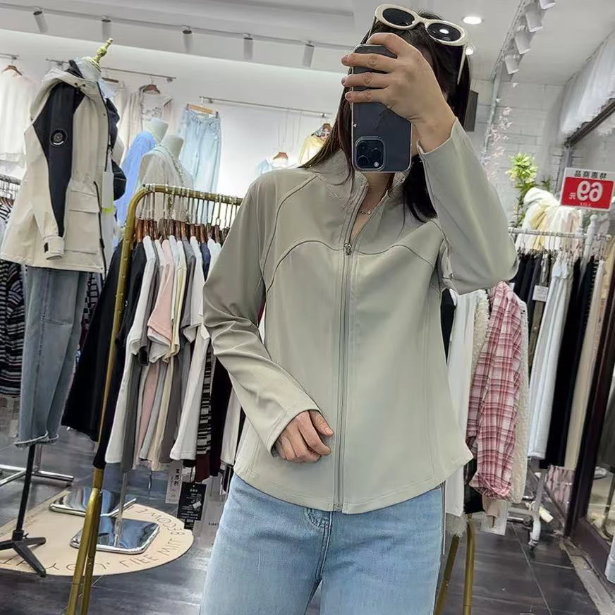 春夏新品轻薄修身显瘦立领精神运动休闲舒适瑜伽服外套上衣开衫女