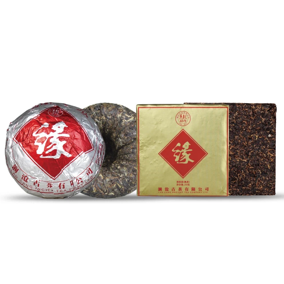 2011年方圆之缘生茶熟茶套装礼盒装:335g/砖+333g/沱/套